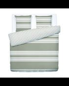 Set copripiumino Emilia tortora + federe quadrate in raso di cotone