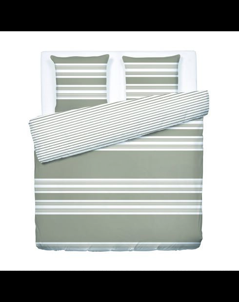 Set copripiumino Emilia tortora + federe quadrate in raso di cotone
