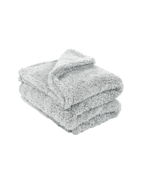 Plaid teddy  gris clair - 130x170 cm