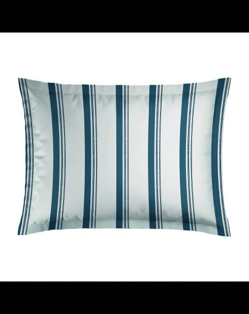 Federa Mateo in raso di cotone bianco/blu - 2x (50x70 cm)
