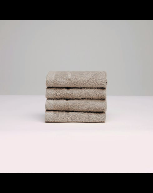 Serviette d'invité coton peigné LT Oasis taupe - 4x(30x30 cm)