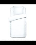 Parure housse de couette + taie carrée satin de coton Biarritz blanches