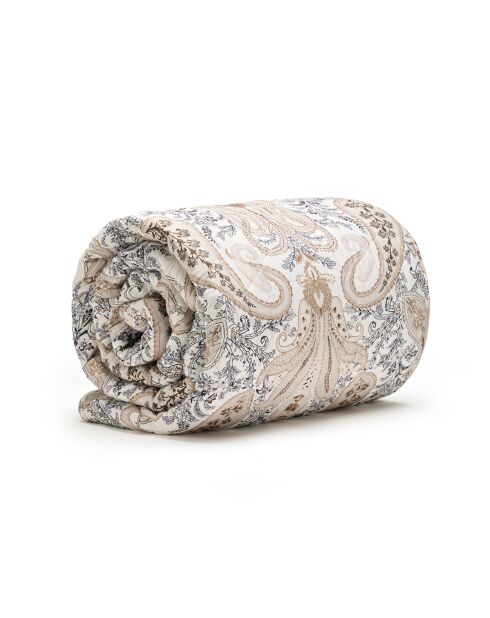 Couvre-lit satin de coton Palais oriental taupe - 220x250 cm