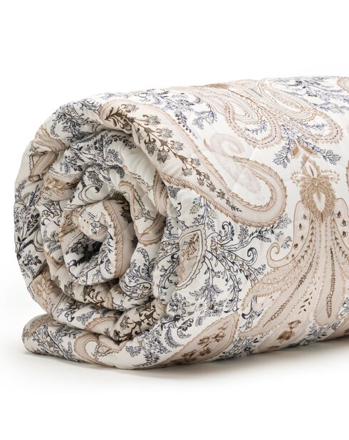 Couvre-lit satin de coton Palais oriental taupe - 220x250 cm