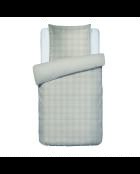 Set copripiumino in raso di cotone tortora Gallina + federa quadrata