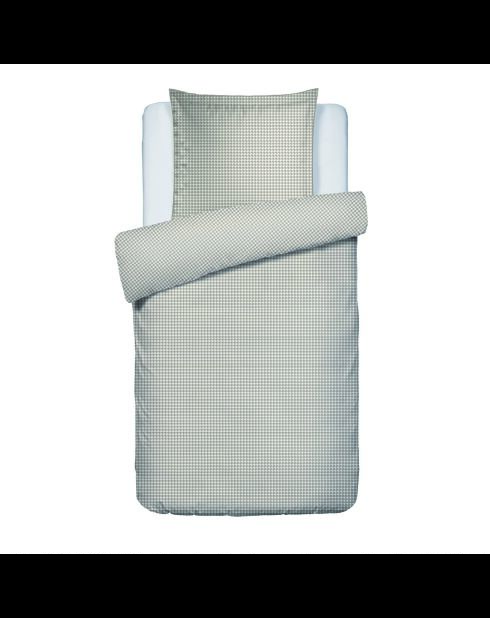 Set copripiumino in raso di cotone tortora Gallina + federa quadrata