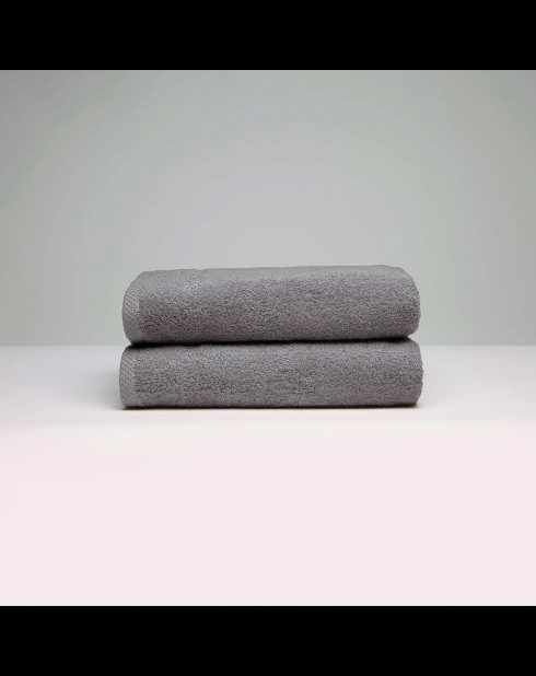 Serviette coton peigné LT Oasis brune - 2x(50x100 cm)