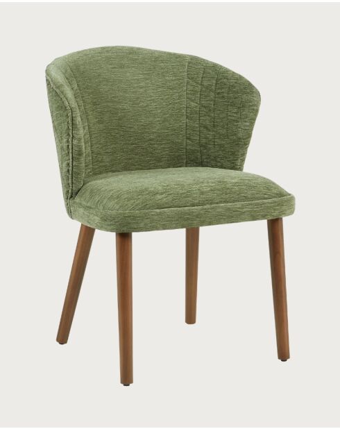 Set aus 2 Esszimmerstühlen aus Stoff mit grünen Molo-Holzbeinen — 56 x 60,5 x 80 cm