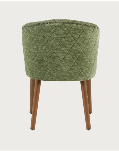 Set aus 2 Esszimmerstühlen aus Stoff mit grünen Molo-Holzbeinen — 56 x 60,5 x 80 cm