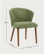 Set aus 2 Esszimmerstühlen aus Stoff mit grünen Molo-Holzbeinen — 56 x 60,5 x 80 cm
