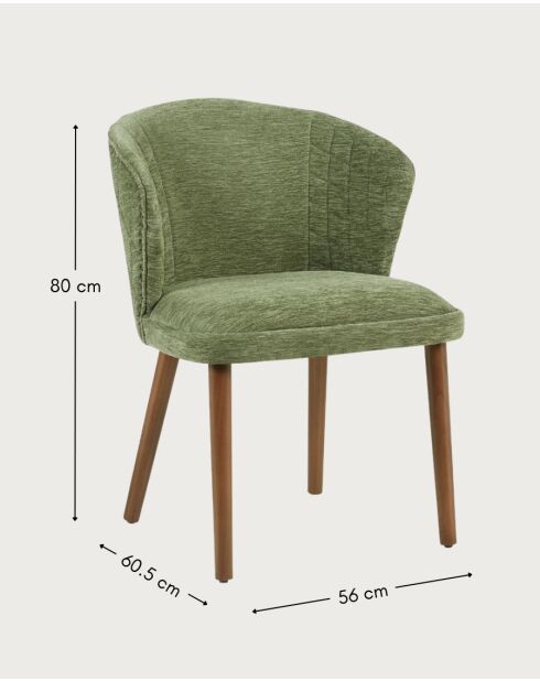 Set aus 2 Esszimmerstühlen aus Stoff mit grünen Molo-Holzbeinen — 56 x 60,5 x 80 cm