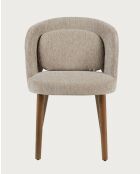 Set de 2 sillas de comedor de tela Neris beige - 52x47x77 cm