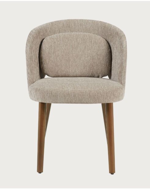 Set de 2 sillas de comedor de tela Neris beige - 52x47x77 cm