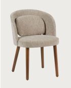 Set de 2 sillas de comedor de tela Neris beige - 52x47x77 cm