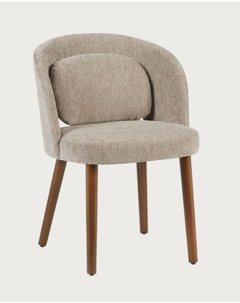 Set de 2 sillas de comedor de tela Neris beige - 52x47x77 cm