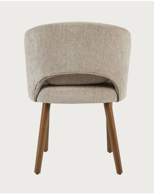Set de 2 sillas de comedor de tela Neris beige - 52x47x77 cm
