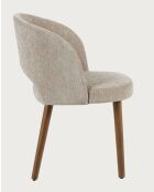 Set de 2 sillas de comedor de tela Neris beige - 52x47x77 cm