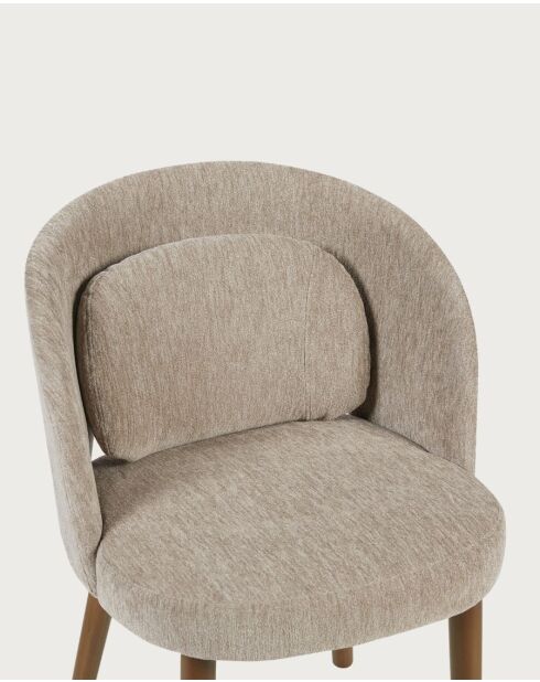 Set de 2 sillas de comedor de tela Neris beige - 52x47x77 cm