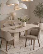 Set de 2 sillas de comedor de tela Neris beige - 52x47x77 cm