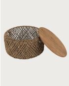 Lusso tuinmeubelset van naturel en terracotta rotan - 3 stuks