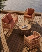 Lusso tuinmeubelset van naturel en terracotta rotan - 3 stuks