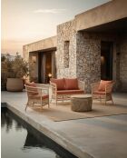 Lusso tuinmeubelset van naturel en terracotta rotan - 3 stuks