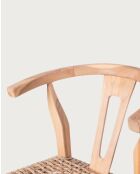 Tabourets de bar en teck et corde tressée Soren naturels  - 45x50x98 cm