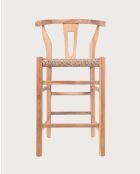 Tabourets de bar en teck et corde tressée Soren naturels  - 45x50x98 cm