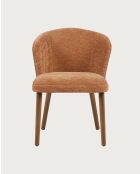 Set van 2 stoffen eetkamerstoelen met bruine Molo houten poten - 56x60,5x80 cm
