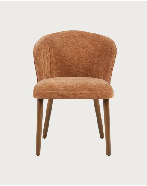 Set van 2 stoffen eetkamerstoelen met bruine Molo houten poten - 56x60,5x80 cm