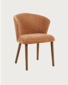 Set van 2 stoffen eetkamerstoelen met bruine Molo houten poten - 56x60,5x80 cm