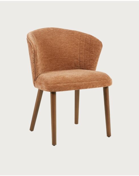 Set van 2 stoffen eetkamerstoelen met bruine Molo houten poten - 56x60,5x80 cm