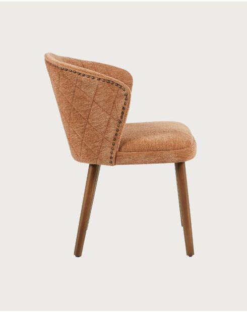 Set van 2 stoffen eetkamerstoelen met bruine Molo houten poten - 56x60,5x80 cm