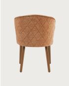 Set van 2 stoffen eetkamerstoelen met bruine Molo houten poten - 56x60,5x80 cm