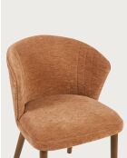 Set van 2 stoffen eetkamerstoelen met bruine Molo houten poten - 56x60,5x80 cm