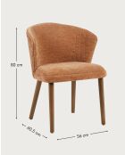 Set van 2 stoffen eetkamerstoelen met bruine Molo houten poten - 56x60,5x80 cm