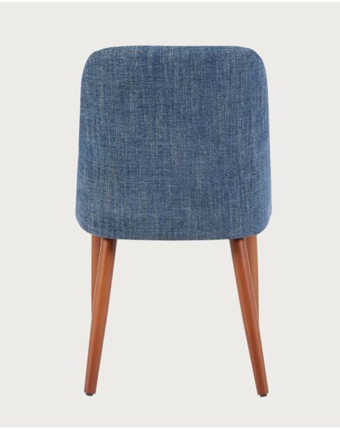 Set aus 2 Esszimmerstühlen aus Stoff mit blauen Liro Holzbeinen — 48x53x81 cm