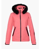 Veste de ski Geod fausse fourrure rouge