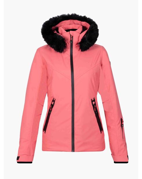 Veste de ski Geod fausse fourrure rouge