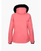 Veste de ski Geod fausse fourrure rouge