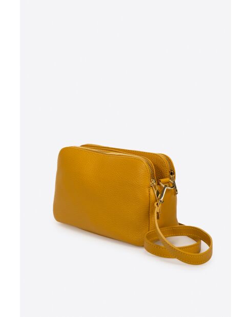Tracolla Zirel in pelle senape - 24 x 9 x 15 cm