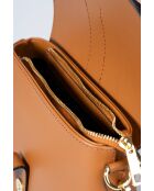 Thalia Schultergurt aus cognacfarbenem Leder - 25 x 9 x 19 cm