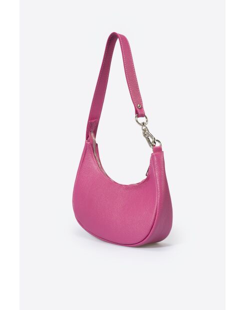 Lederen handtas 5561 fuchsia - 24 x 10 x 14 cm