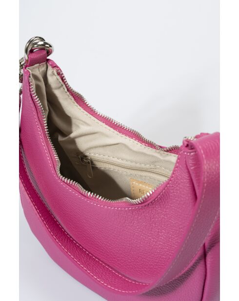 Lederen handtas 5561 fuchsia - 24 x 10 x 14 cm