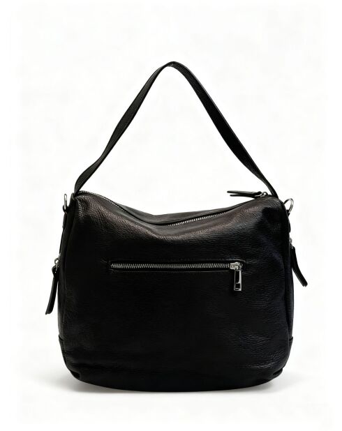 4235 zwarte leren handtas - 34 x 11 x 28 cm