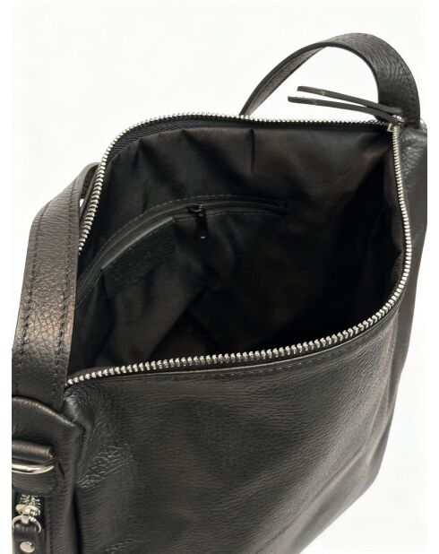 4235 zwarte leren handtas - 34 x 11 x 28 cm