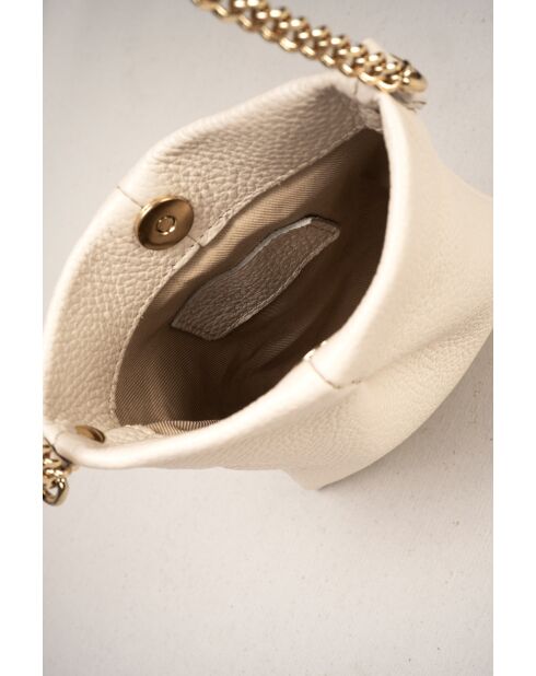 Rayan beige leren schouderriem - 15 x 4 x 19 cm