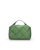 1119 grüne Lederhandtasche - 30 x 12 x 23 cm