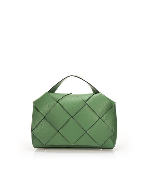 1119 grüne Lederhandtasche - 30 x 12 x 23 cm