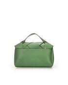 1119 grüne Lederhandtasche - 30 x 12 x 23 cm